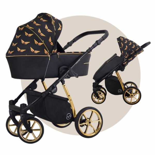 M Pax WINGS | Kombi-Kinderwagen 2 in 1 mit Babywanne + Sportwagen + Zubehör