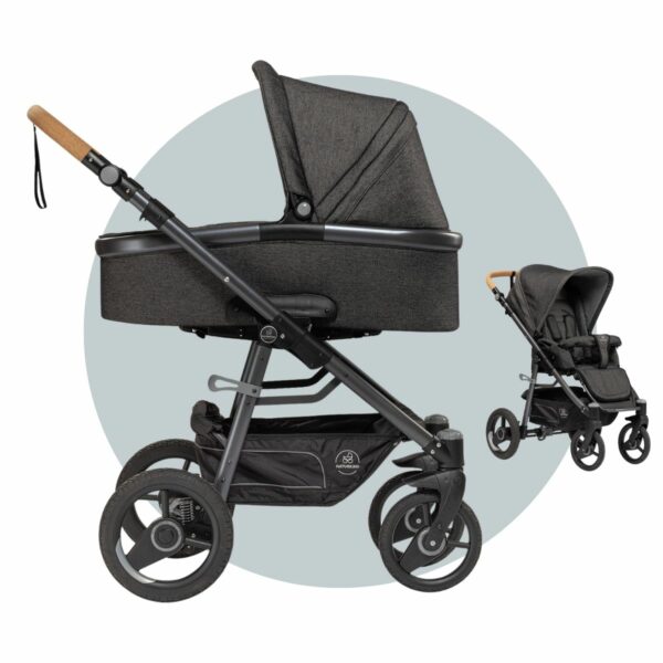 Naturkind-Lux-Evo-Set-Babykorb-und-Sportsitz-graphite