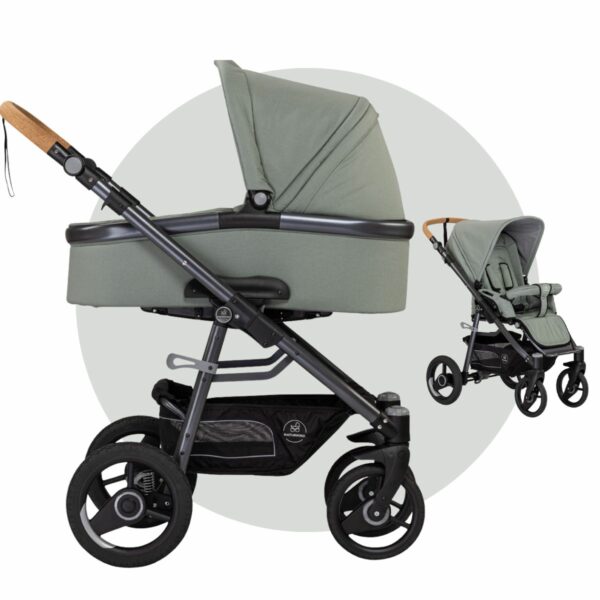 Naturkind Lux Evo | BIO Kinderwagen mit Babykorb + Sportwagen | nachhaltig & schadstofffrei