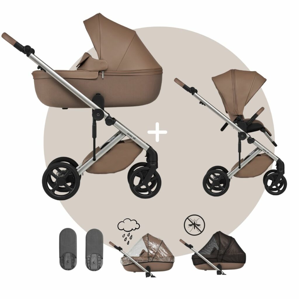 ANEX ELI Kinderwagen | 2 in 1 SET mit Babywanne + Sportwagen + Zubehör