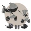 ANEX MEV Kinderwagen | 2 in 1 SET mit Babywanne + Sportwagen + Zubehör