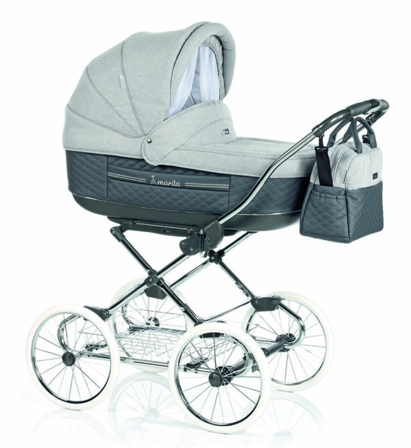 Marita Deluxe Kinderwagen | 2 in 1 mit Babywanne + Sportwagen + Zubehör