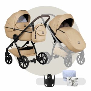 UNO 5+ Eco Leder | TUTIS  | Kinderwagen | 2 in 1 mit Babywanne + Sportwagen + Zubehör