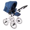 Retro Deluxe Kinderwagen Nostalgie Romantik weiss blau