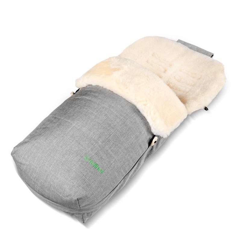 Fußsack# Lammfellfußsack #ECHTE 100% Lammwolle Schlafsack  Farbe:GRAU Lammfell 