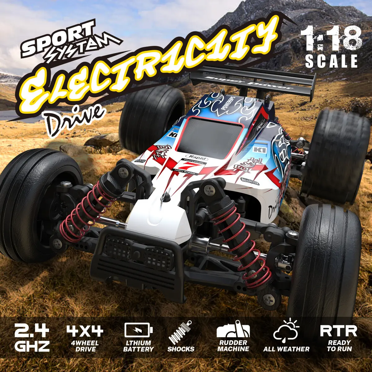 RC Buggy Electricity 306E 1:18 mit LiIon Akku bis zu 40km/h