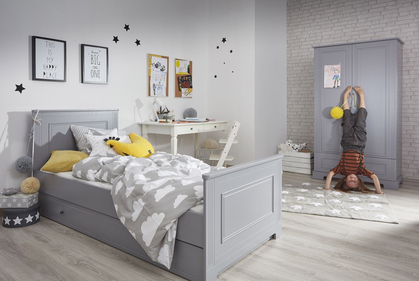 INES Bellamy Sparset Jugendzimmer | 3-teilig | Bett + Kommode + Schrank | Grau – Bild 12