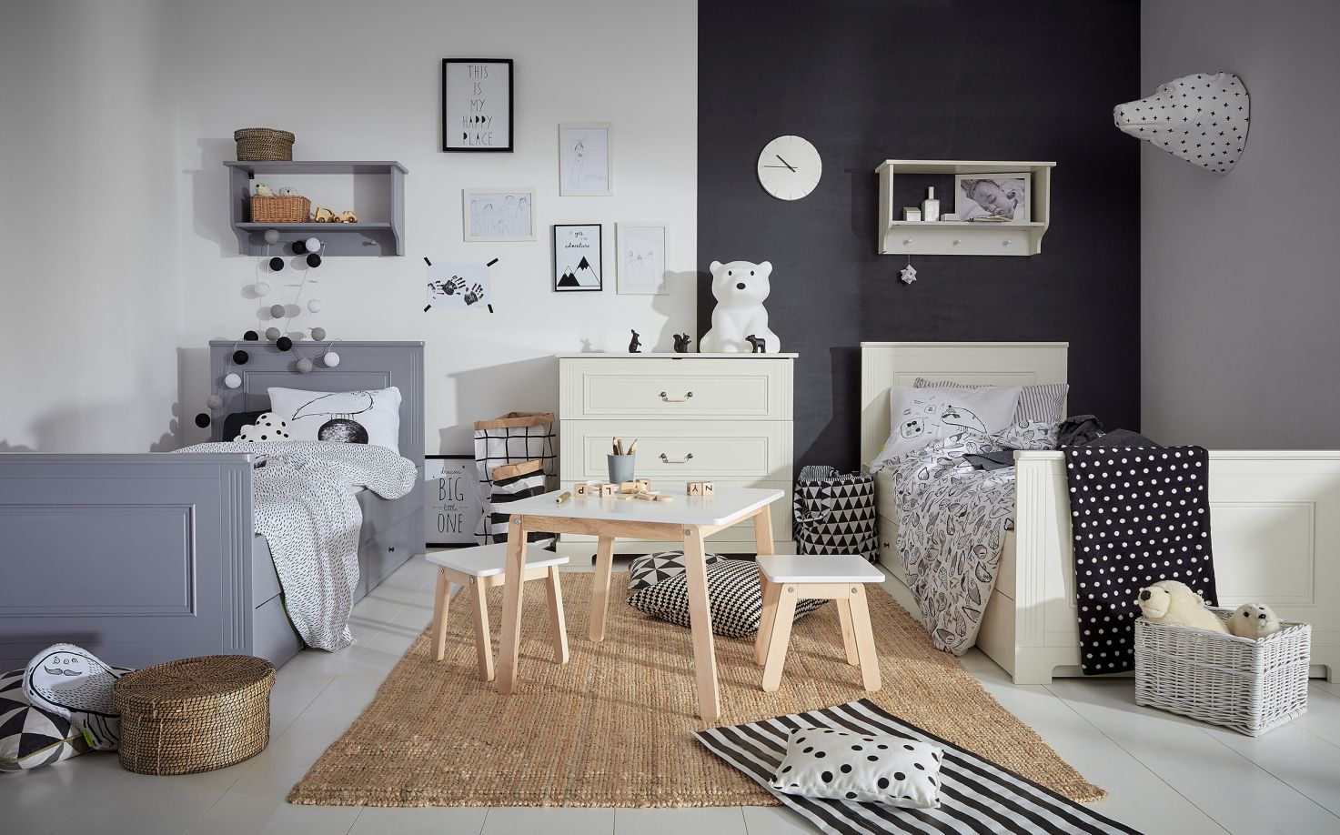 INES Bellamy Sparset Jugendzimmer | 3-teilig | Bett + Kommode + Schrank | Grau – Bild 7