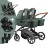 Jedo TWIN DUO SPARSET | Zwillingskinderwagen | Zwillinge | 2 x Babywanne + 2 x Sportwagen + 2 Autoschalen