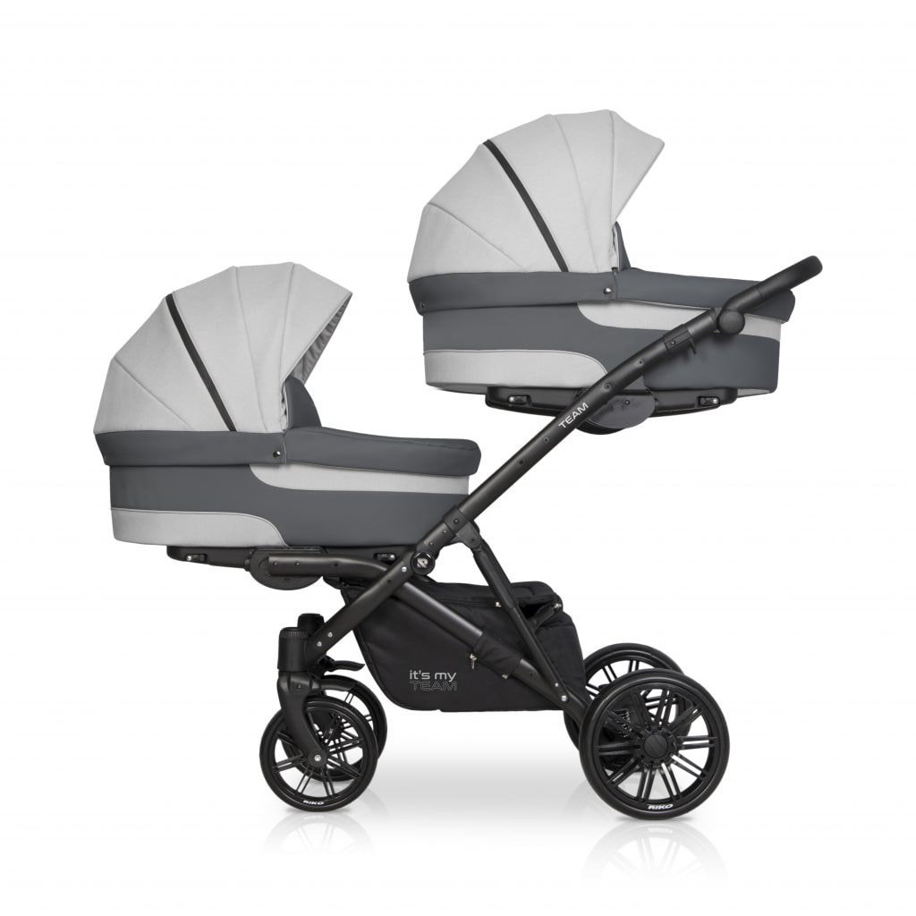 Kinderwagen B Ware ELCAR Duet 3-in-1 Zwillingswagen  2x Autositze Mit  Isofix-Basen + Adapter  Inkl. 2 Isofix-Basen  33 Farben