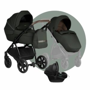 SPARSET 3in 1 SET | Noordi LUNO Kinderwagen: Liegewanne + Sportsitz + Rahmen + Wickeltasche