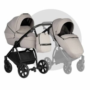 NOORDI LUNO | 2 in 1 SET Kinderwagen mit Babywanne + Sportwagen + Wickeltasche