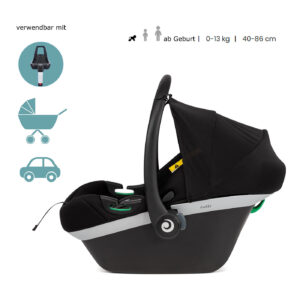 ELO i-size Babyschale | Autoschale ab Geburt bis 13kg für Auto & Kinderwagen | 40-86 cm