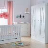 MARIE Babyzimmer/ Kinderzimmer Sparset | 3-teilig, weiß MDF | Kinderbett + Wickelkommode + Schrank | traditionell/ klassisch – Bild 2