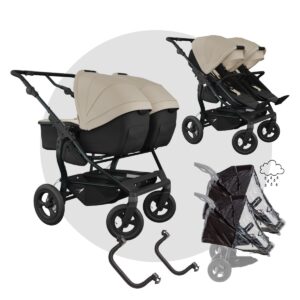 TFK DUO | Zwillingskinderwagen | Kinderwagen für Zwillinge | 2x Babywanne & Sportwagen in einem