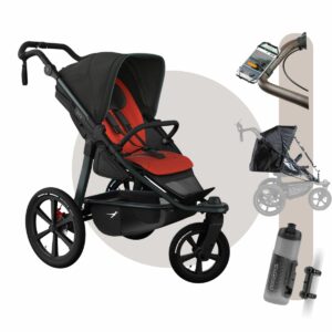 TFK Pro Sportkinderwagen/ Jogger | XXL Buggy mit der größten Sitzfläche am Markt mit 100 cm Liegefläche | + Gratis Paket