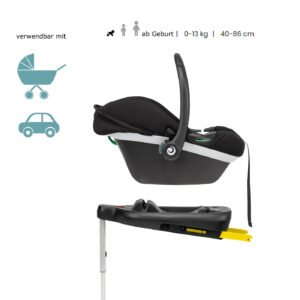 SPARSET | ELO i-size Autoschale + Isofix Station | Babyschale ab Geburt bis 13kg für Auto & Kinderwagen | 40-86 cm