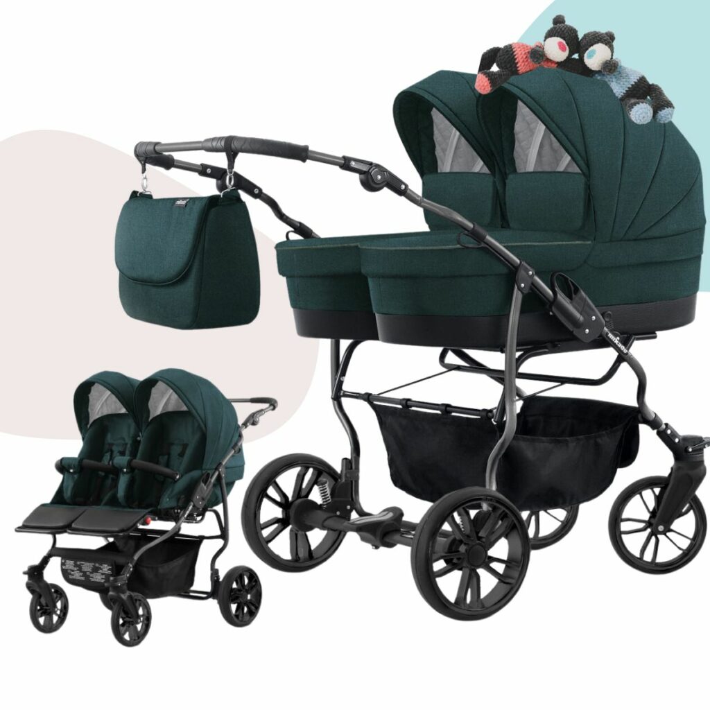 Zwillingskinderwagen 4in1 Duet Lux Gold Edition - Komplett-Set