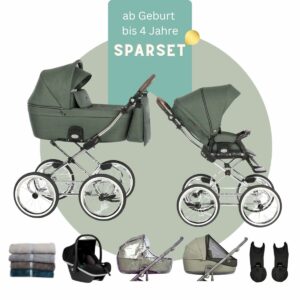 SPARSET 3in1: CLASSICO COSS Kinderwagen | Babywanne + Sportwagen + i-size Autoschale