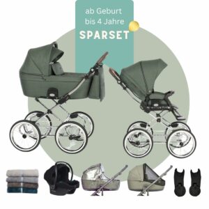 SPARSET: CLASSICO COSS Kinderwagen | Babywanne + Sportwagen + i-size Autoschale