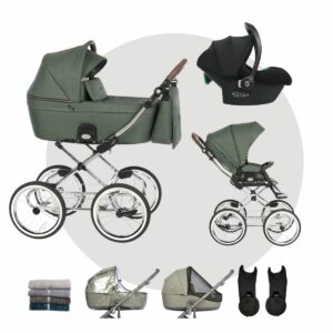 SPARSET: CLASSICO COSS Kinderwagen | Babywanne + Sportwagen + i-size Autoschale mit Adapter