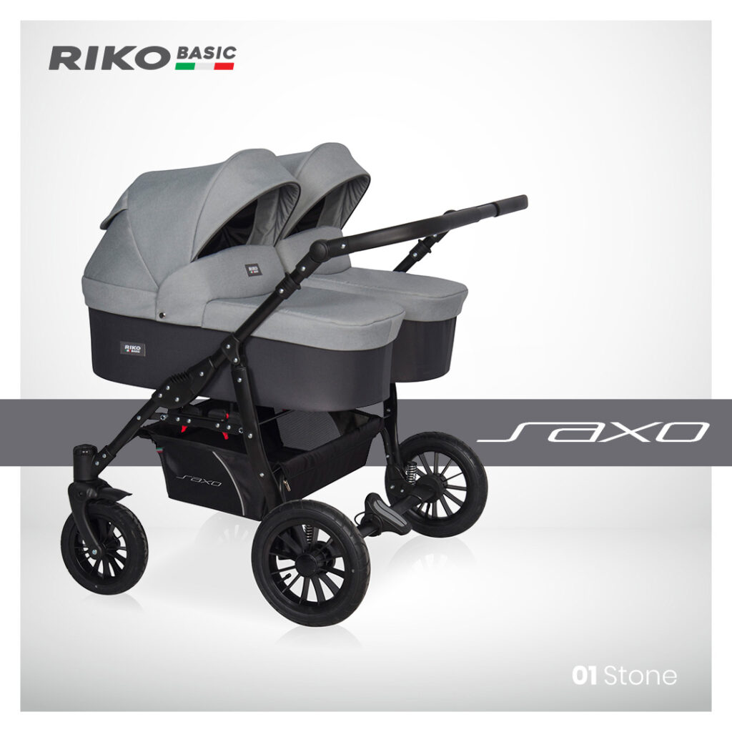 RIKO SAXO: Robuster Zwillingskinderwagenn zum kleinen Preis