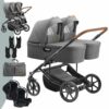 Jedo TWIN DUO SPARSET | Zwillingskinderwagen | Zwillinge | 2 x Babywanne + 2 x Sportwagen + 2 Autoschalen