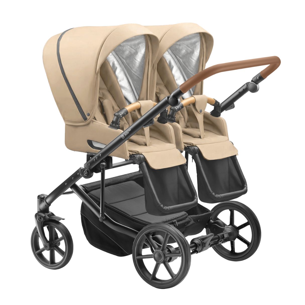 Jedo TWIN DUO | Zwillingskinderwagen | 2 x Babywanne + 2 x Sportwagen + Wickeltasche – Bild 30