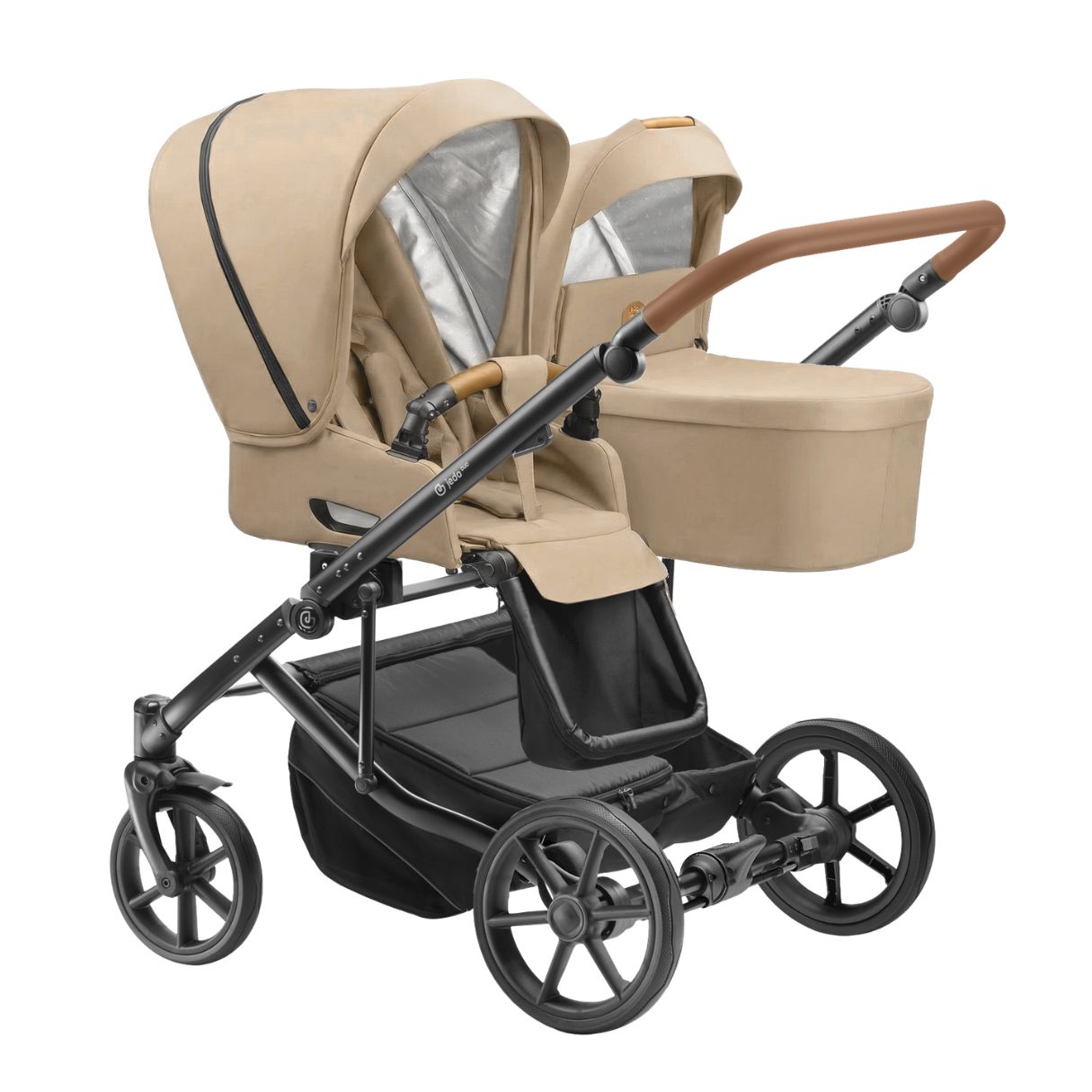Jedo TWIN DUO | Zwillingskinderwagen | 2 x Babywanne + 2 x Sportwagen + Wickeltasche – Bild 31