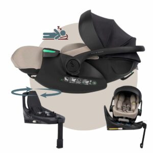 SPARSET Autoschale + Isofix Station | BUZ XTD Pro EasyGO i-size | ab Geburt bis 13kg für Auto & Kinderwagen | 40-86 cm