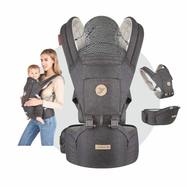 COLIBRO | Flexible Babytrage mit Hüftgurt | Ergonomische All-in-One Baby- Kleinkindtrage
