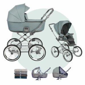 CLASSICO BASS | Kombi-Kinderwagen 2 in 1 mit Babywanne + Sportwagen + Zubehör