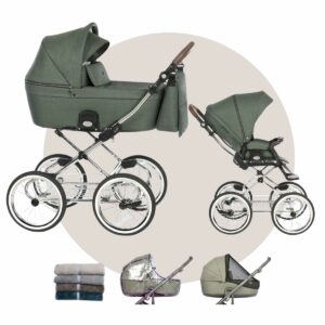 CLASSICO COSS Kinderwagen | 2 in 1 mit Babywanne + Sportwagen + Zubehör