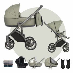 SPARSET: CLASSICO BASS KINDERWAGEN | BABYWANNE + SPORTWAGEN + I-SIZE AUTOSCHALE