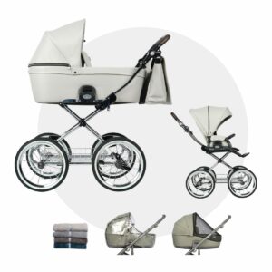 CLASSICO COSS | RETRO Kinderwagen | 2 in 1 mit Babywanne + Sportwagen + Zubehör