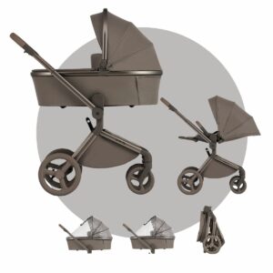 ANEX FLO Kinderwagen | 2 in 1 SET mit Babywanne + Sportwagen + Zubehör