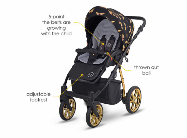 M Pax WINGS | Kombi-Kinderwagen 2 in 1 mit Babywanne + Sportwagen + Zubehör – Bild 9