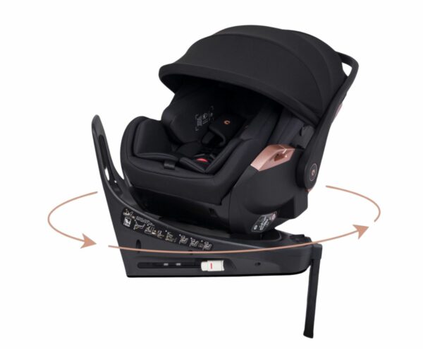 Cavoe AI SET: Drehbare Autoschale mit Liegefunktion und ISOFIX Basis/ Station | ab Geburt | – Bild 2