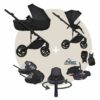 MEGASET ANEX ELI | Komplettset Kinderwagen mit AI Autoschale (Liegefunktion) + drehbarer ISOFIX-Station
