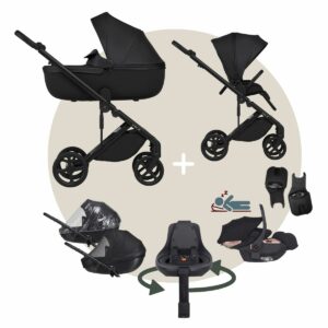 MEGASET ANEX ELI | Komplettset Kinderwagen mit AI Autoschale (Liegefunktion) + drehbarer ISOFIX-Station