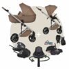 MEGASET ANEX ELI | Komplettset Kinderwagen mit AI Autoschale (Liegefunktion) + drehbarer ISOFIX-Station