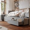 CAROLE Sparset Baby-/ Kinder-/ Jugendzimmer | Bett + Kommode + Schrank + Regal | 4-teilig | Grau – Bild 13