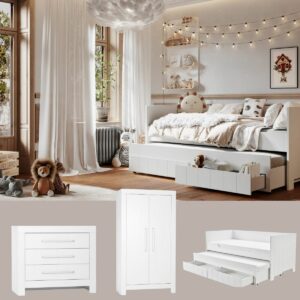 CAROLE Sparset Kinder-/Jugendzimmer 3 teilig, Weiß