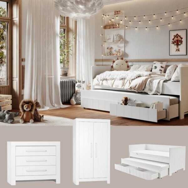 CAROLE Sparset Kinder-/Jugendzimmer 3 teilig, Weiß
