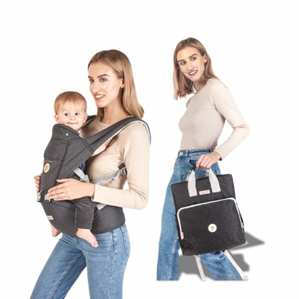 SET: Flexible Babytrage mit Hüftgurt + Wickelrucksack | Colibro