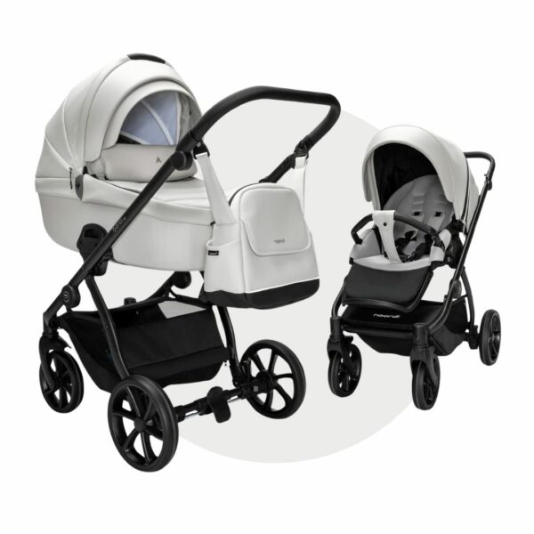 Noordi FJORDI V2 Kinderwagen in ECO LEDER | 2 IN 1 SET MIT BABYWANNE + SPORTWAGEN + Wickeltasche
