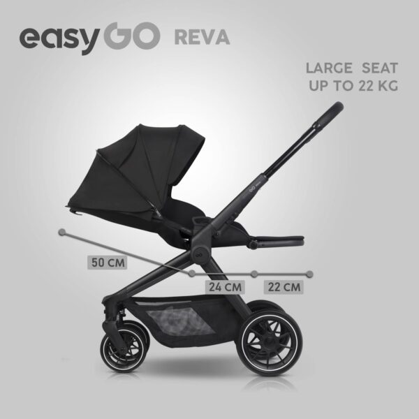 RKO REVA Kinderwagen | Sparset: Babywanne + Sportwagen + ALU-Gestell – Bild 12