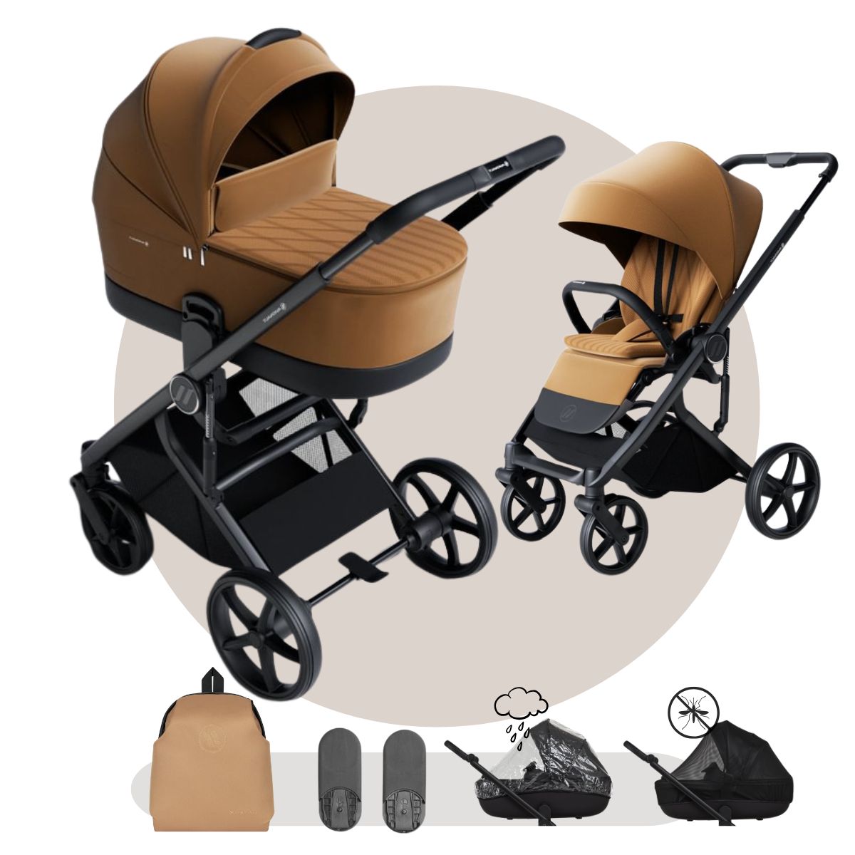 Avionaut Sirius | 2 in 1 SET Kinderwagen mit Babywanne + Sportwagen + Adapter+ Wickelrucksack