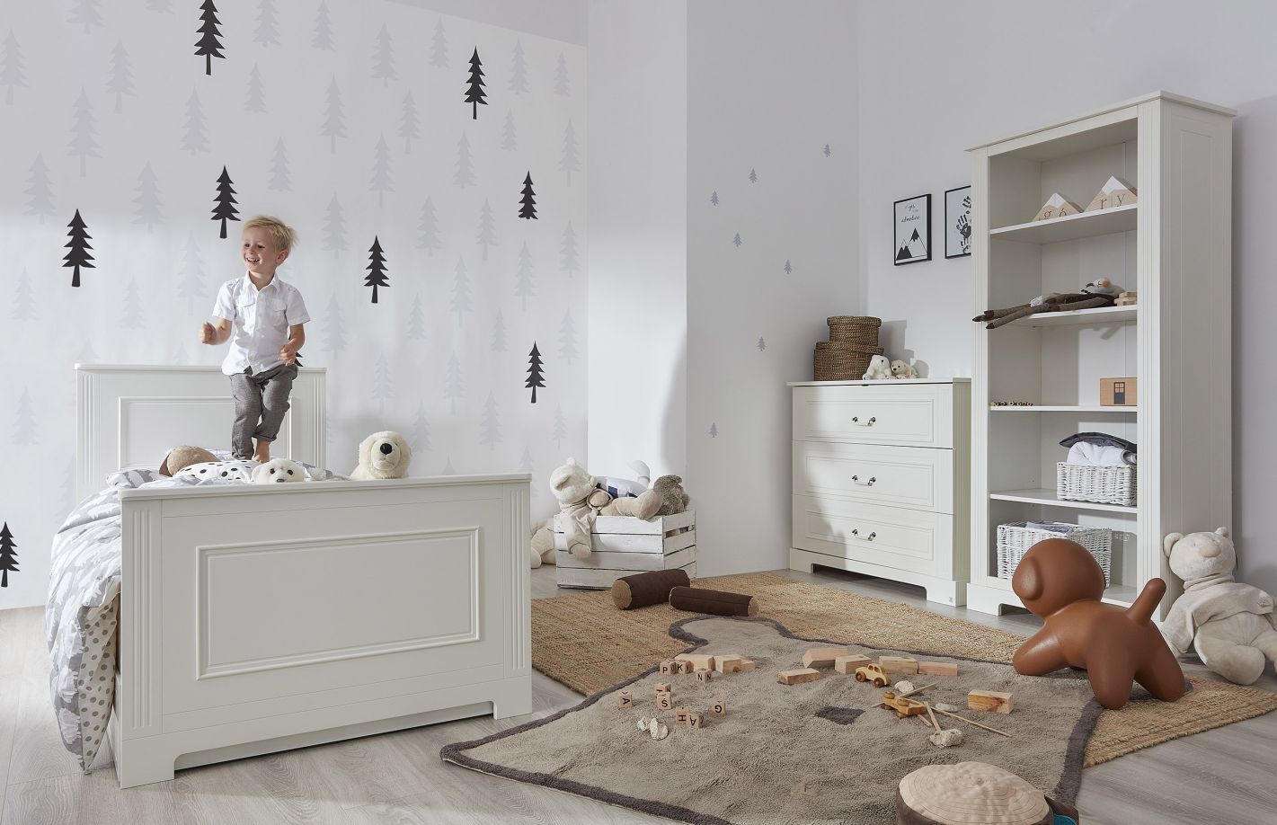 INES Sparset Jugendzimmer | 3-teilig | Bett + Kommode + Schrank | weiß – Bild 7