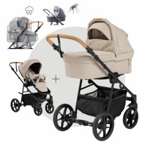 Naturkind MADS | Babykorb+ Sportsitz +Gestell + Regenschutz+ Moskitonetz